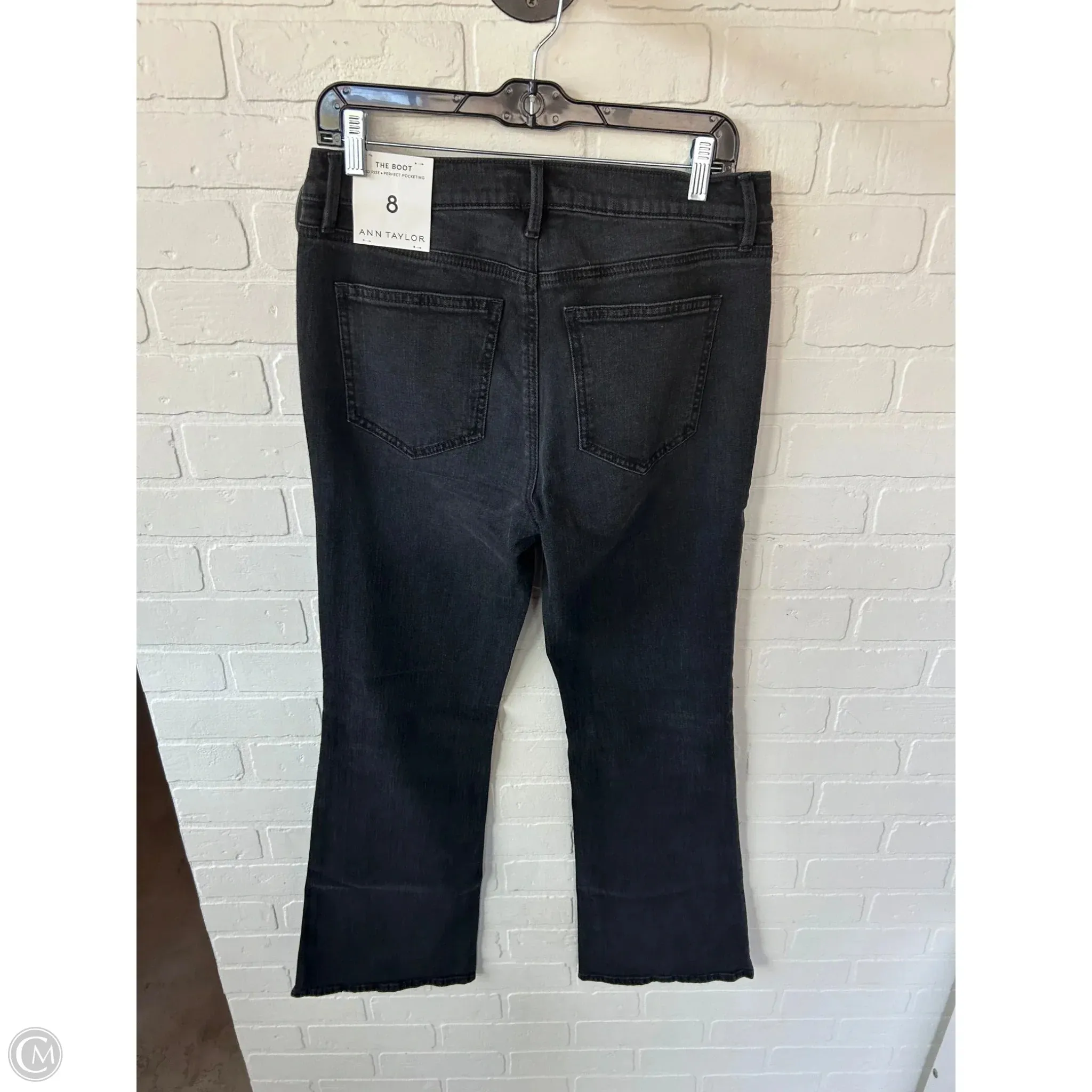 Jeans Boot Cut By Ann Taylor In Black Denim, Size: M