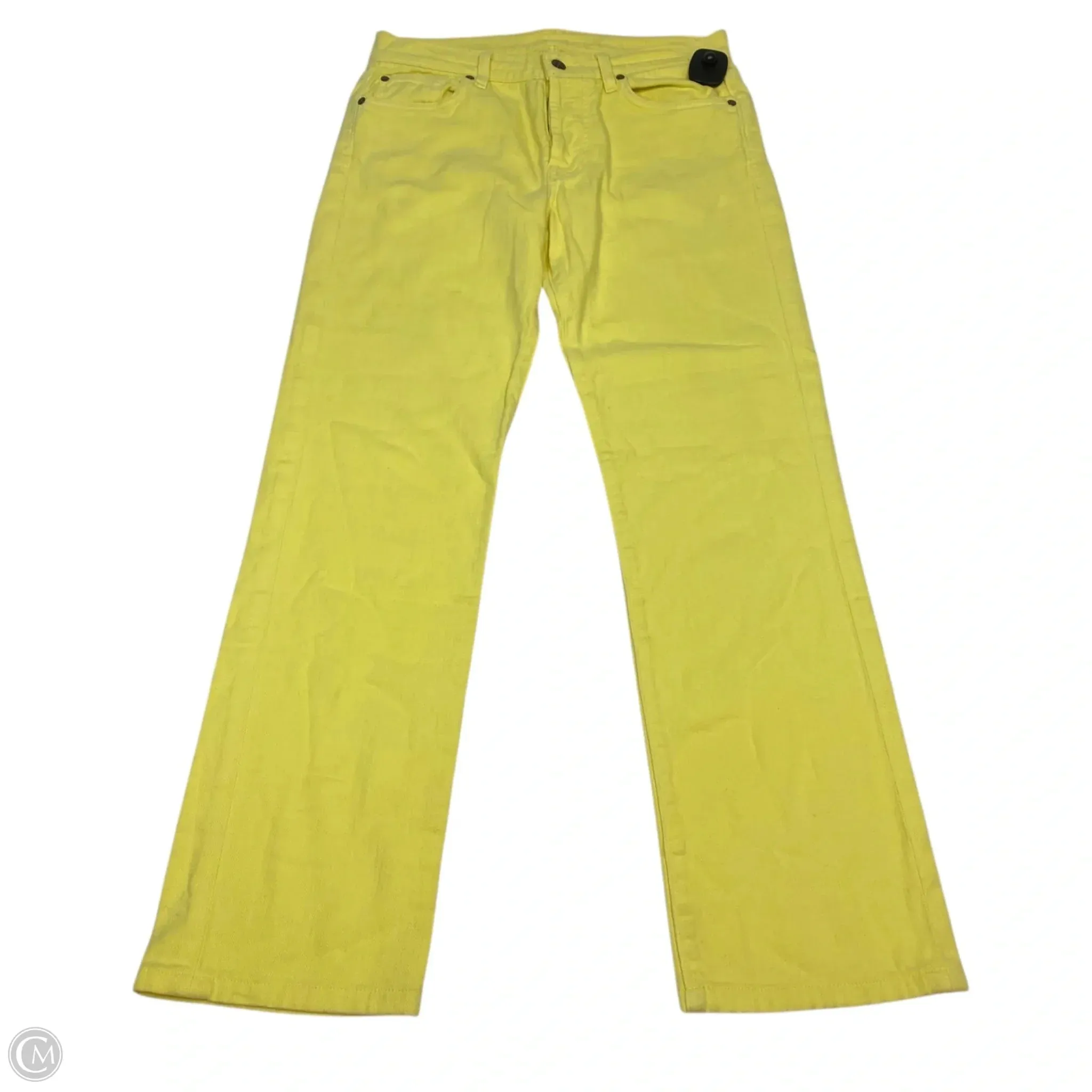 Jeans Designer By 7 For All Mankind In Yellow Denim, Size: 10