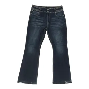 Jeans Flared By Kancan In Blue Denim, Size:16