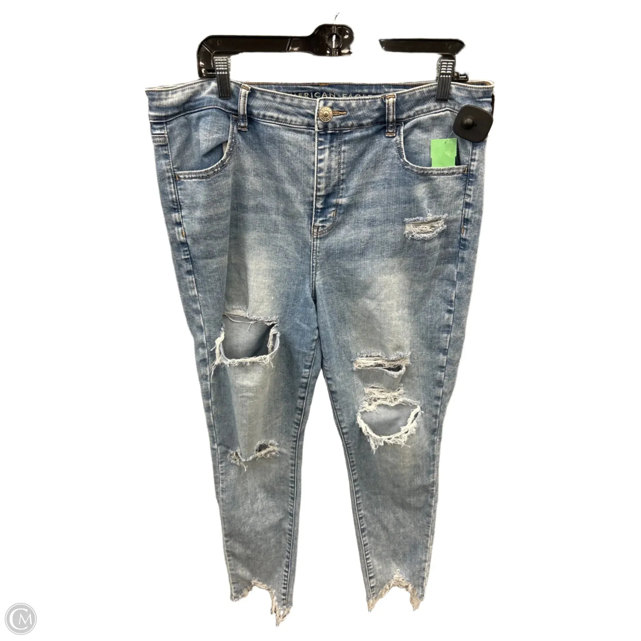 Jeans Skinny By American Eagle In Blue Denim, Size: 16