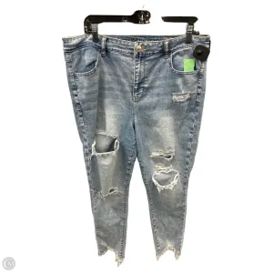 Jeans Skinny By American Eagle In Blue Denim, Size: 16