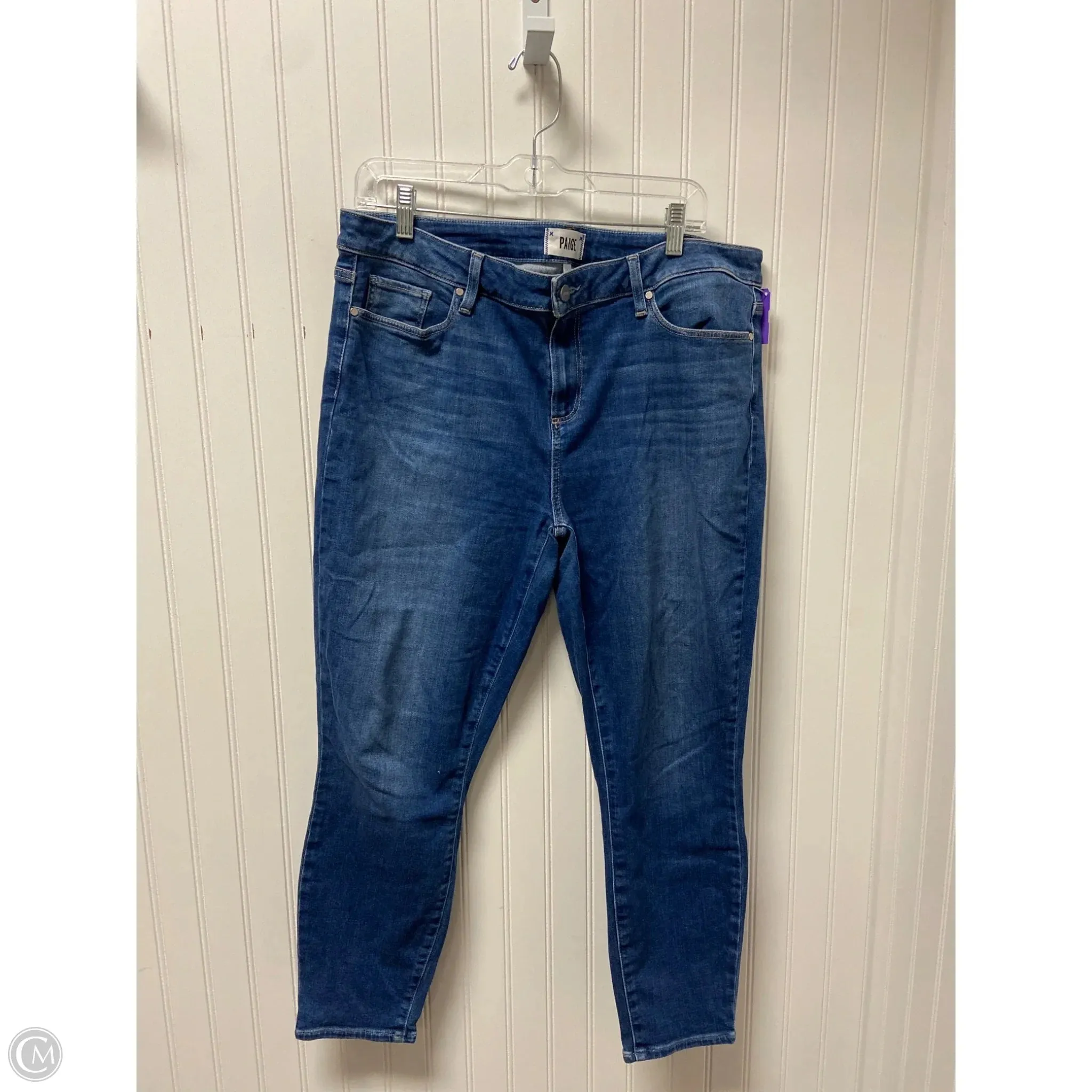 Jeans Skinny By Paige In Blue Denim, Size: 18