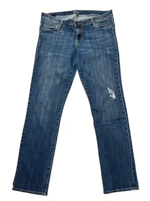 Jeans Straight By Kut In Blue Denim, Size:12