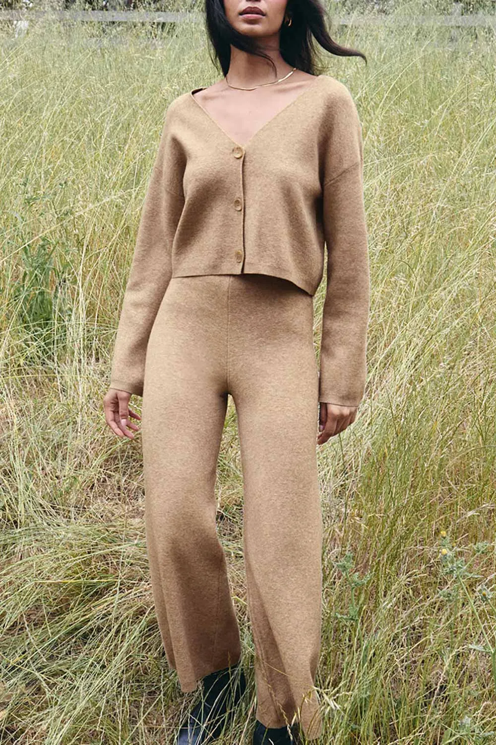Jimina | Taupe Wide Leg Loung Pants