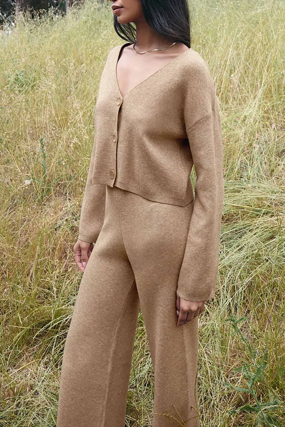 Jimina | Taupe Wide Leg Loung Pants