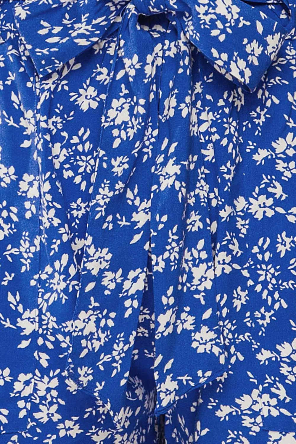 Joey Floral Blue | High-Waist Shorts w/ Belt