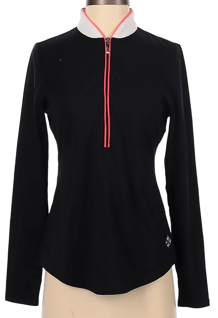 Jofit Black Half Zip Golf Pullover with White & Coral Accents Size XS MSP$88