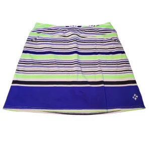 Jofit Blue Lime & Black Striped Golf Skort Size L MSP $80