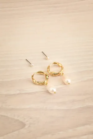 Jonne Gold | Set of 2 Pearl Earrings