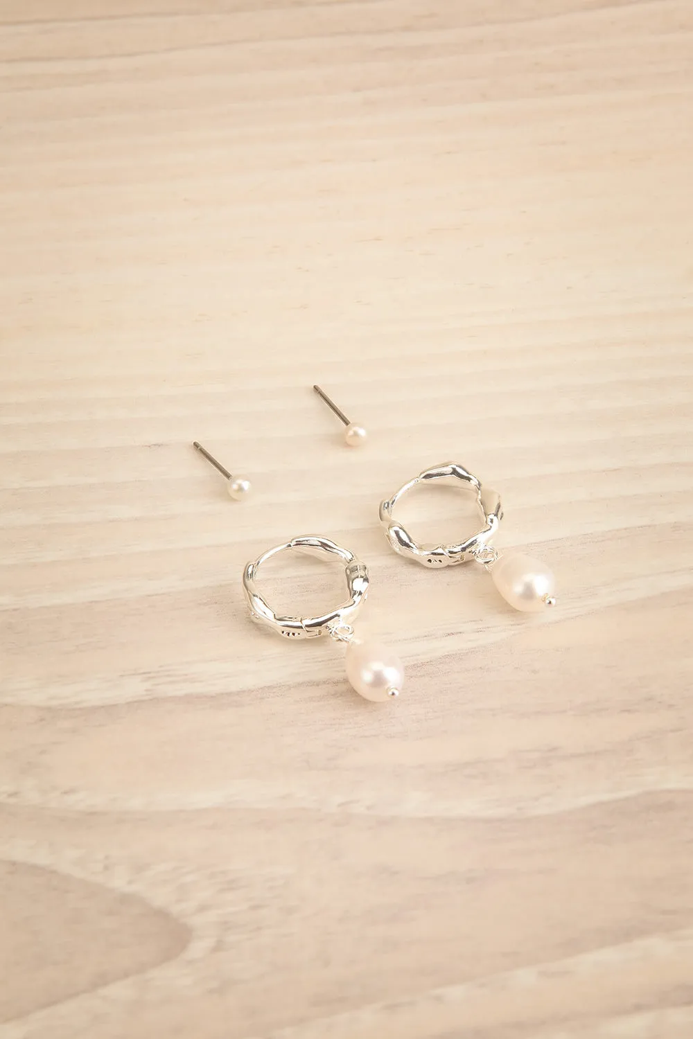 Jonne Silver | Set of 2 Pearl Earrings