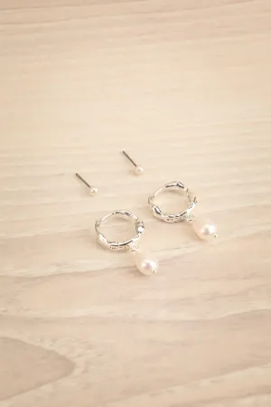 Jonne Silver | Set of 2 Pearl Earrings