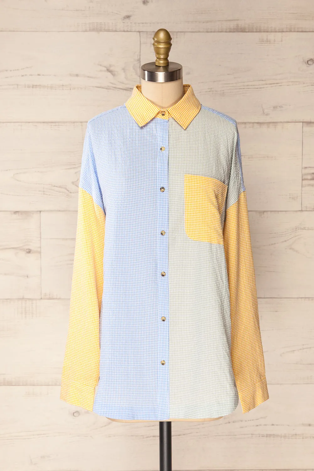 Jordan Yellow | Oversized Colour Block Button-Up Shirt