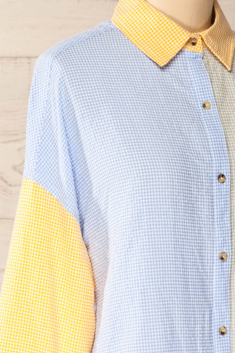 Jordan Yellow | Oversized Colour Block Button-Up Shirt