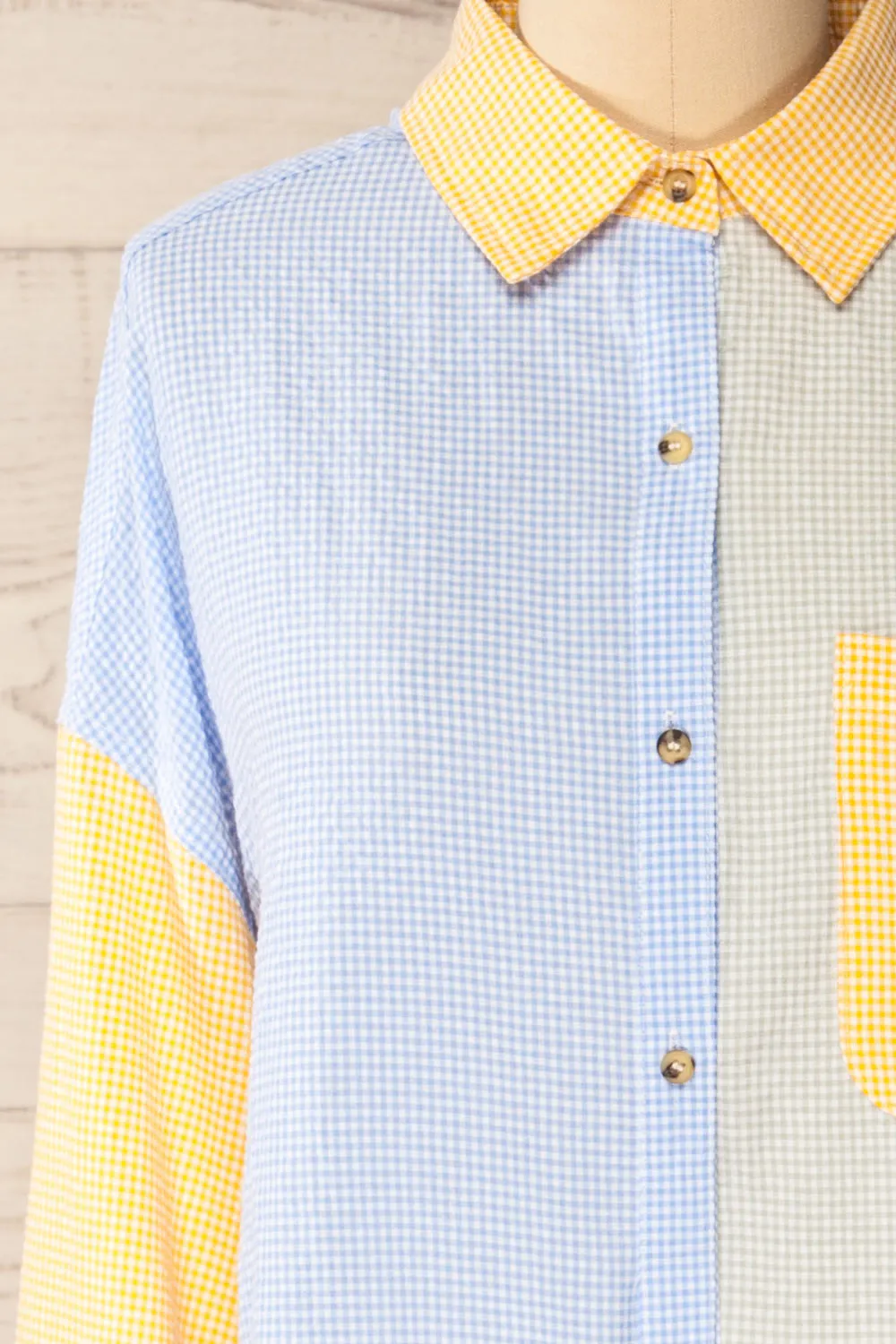 Jordan Yellow | Oversized Colour Block Button-Up Shirt