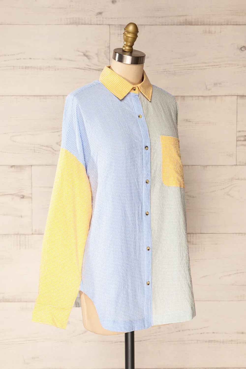 Jordan Yellow | Oversized Colour Block Button-Up Shirt