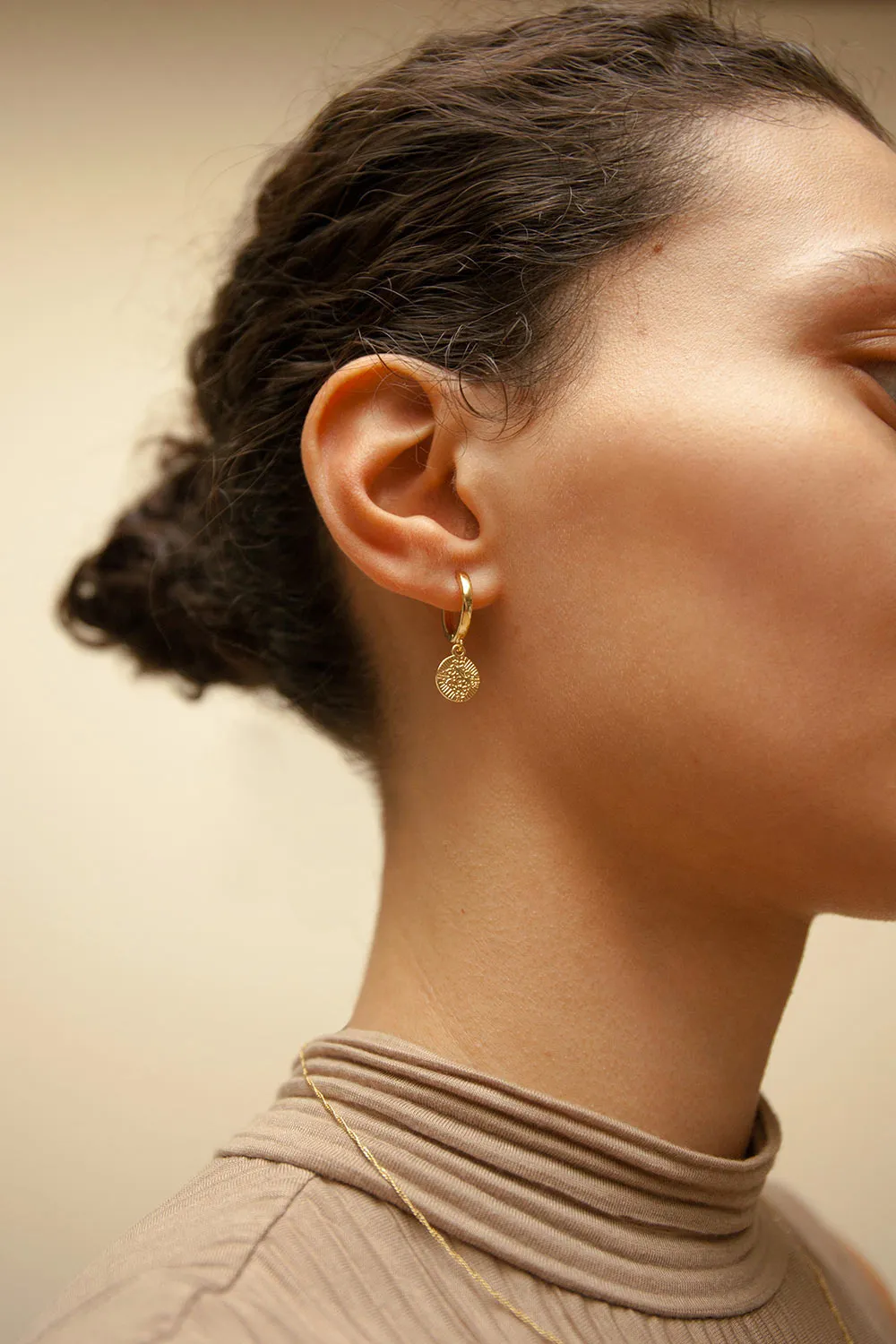 Jouvence Silver | Hoop Earrings w/ North Star Pendant