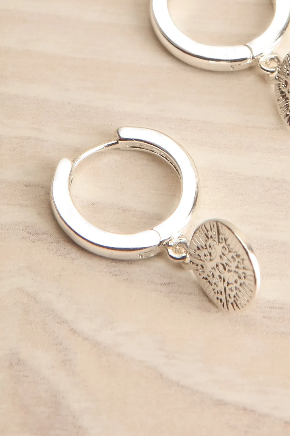Jouvence Silver | Hoop Earrings w/ North Star Pendant