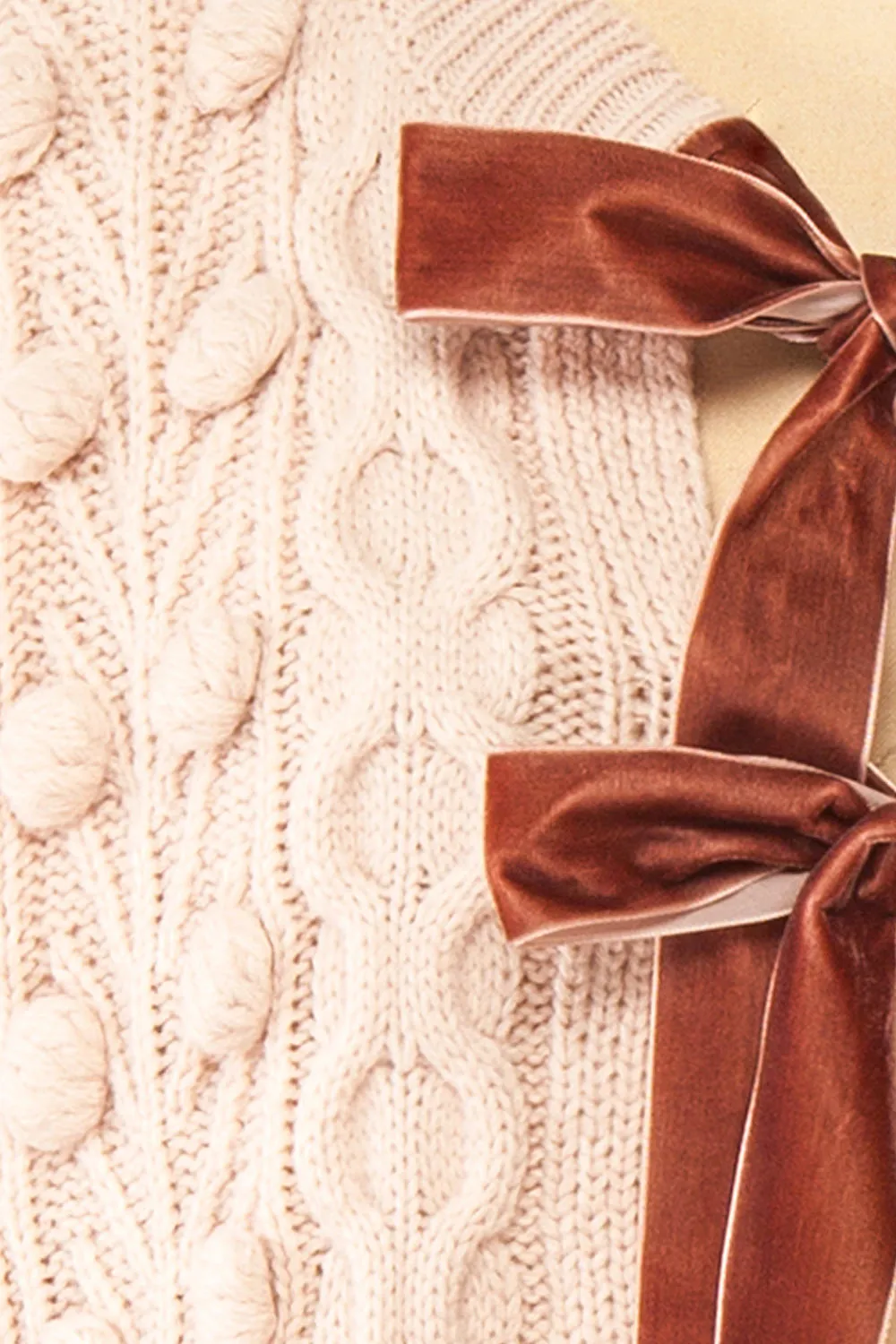 Junifer | Blush Knit Cardigan w/ Bows