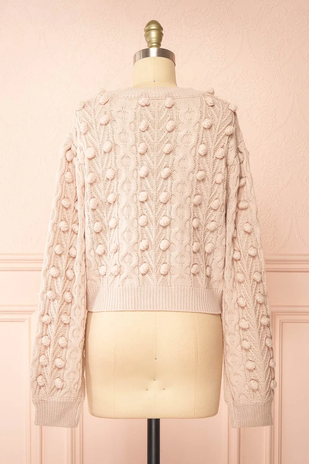 Junifer | Blush Knit Cardigan w/ Bows