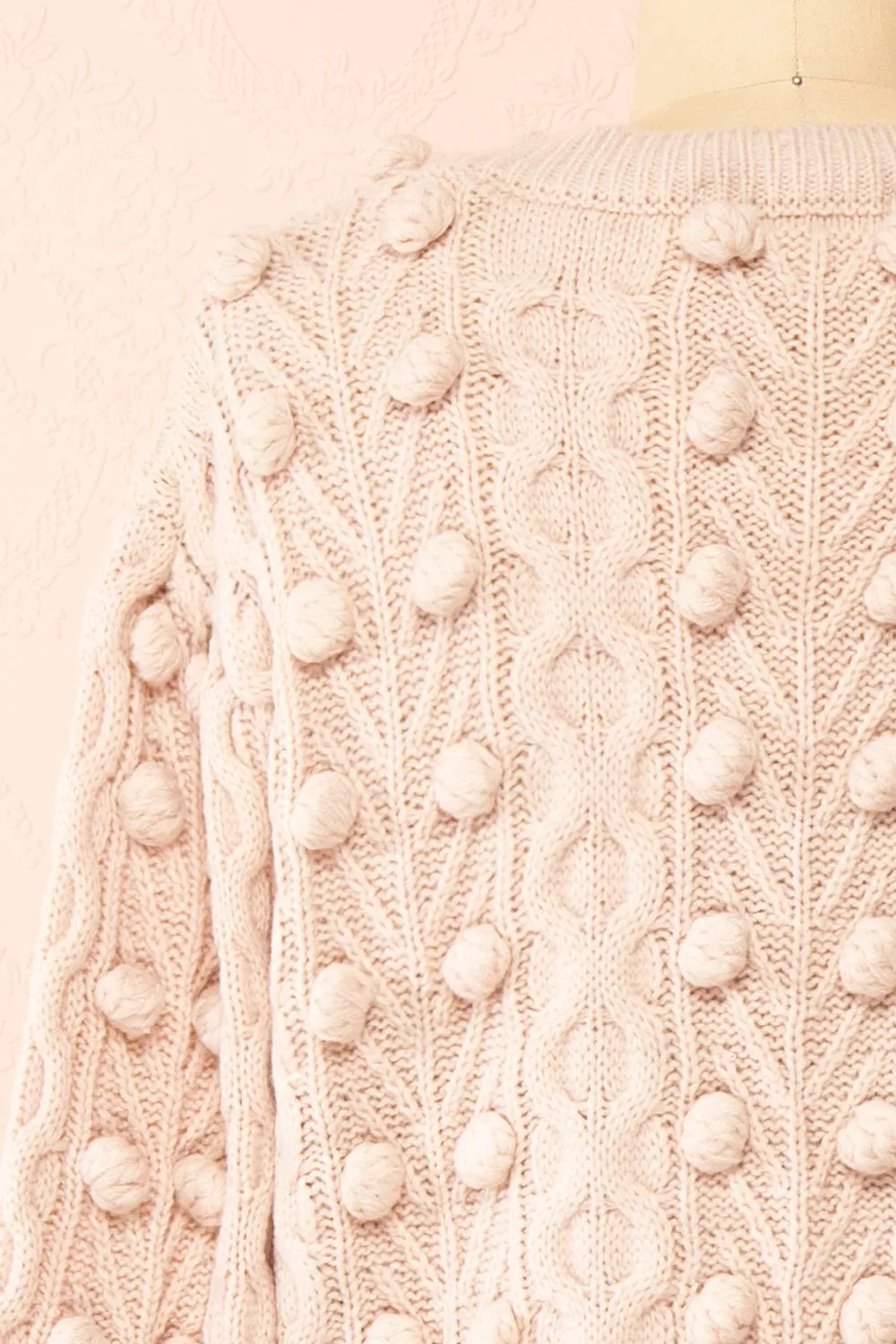 Junifer | Blush Knit Cardigan w/ Bows