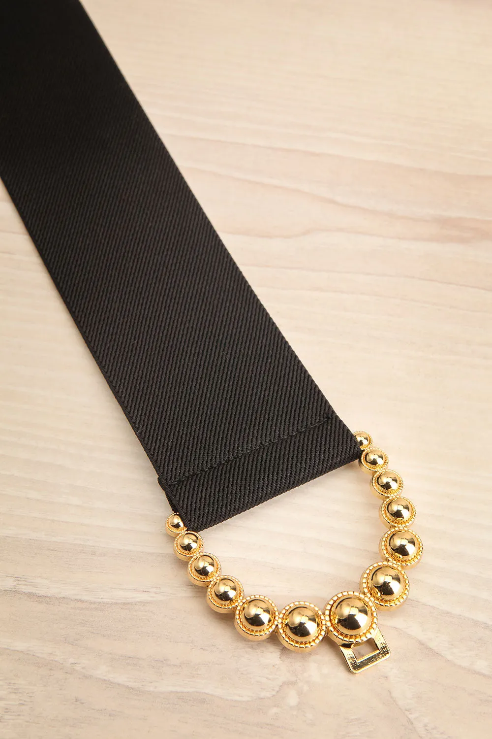 Kalaka | Stretchable Black Belt w/ Textured Buckle