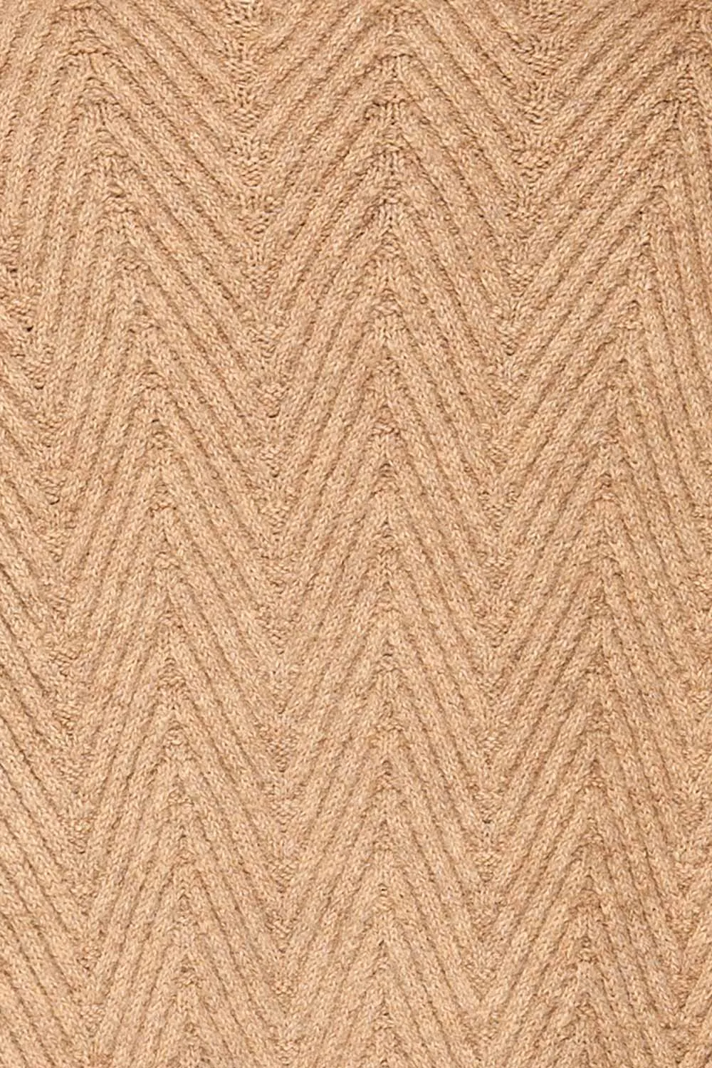 Kastamonu | Beige Herringbone Knit Long Cardigan