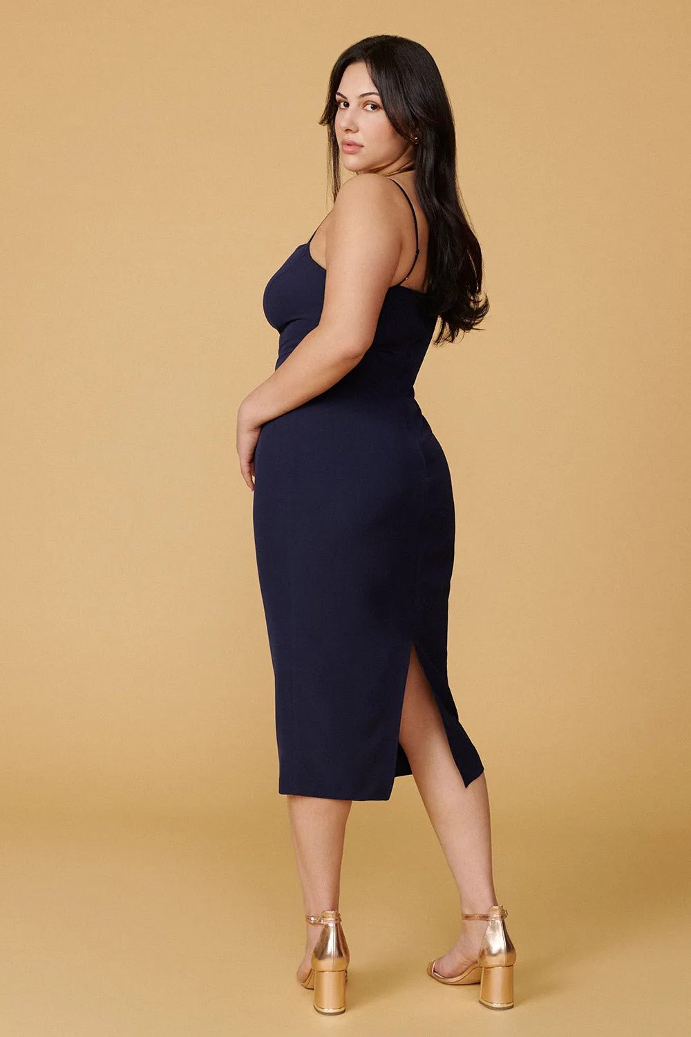 Kavala Navy | Fitted Midi Dress
