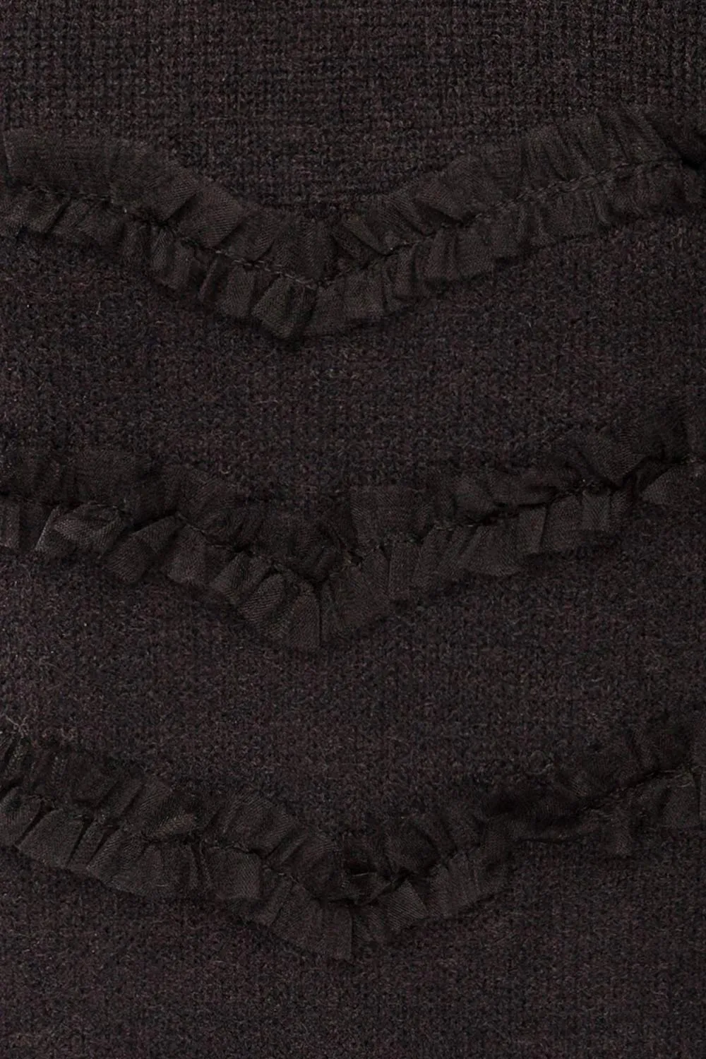 Kemperbad | Black Knit Sweater w/ Ruffles