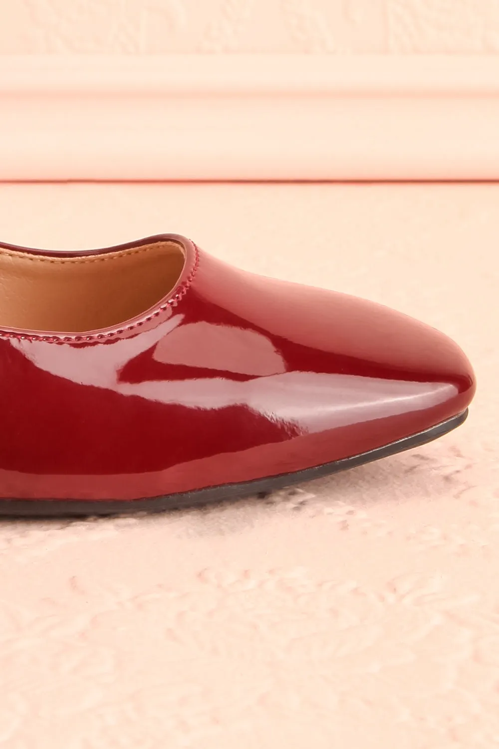 Kerati Burgundy | Square Toe Mary Jane Heels