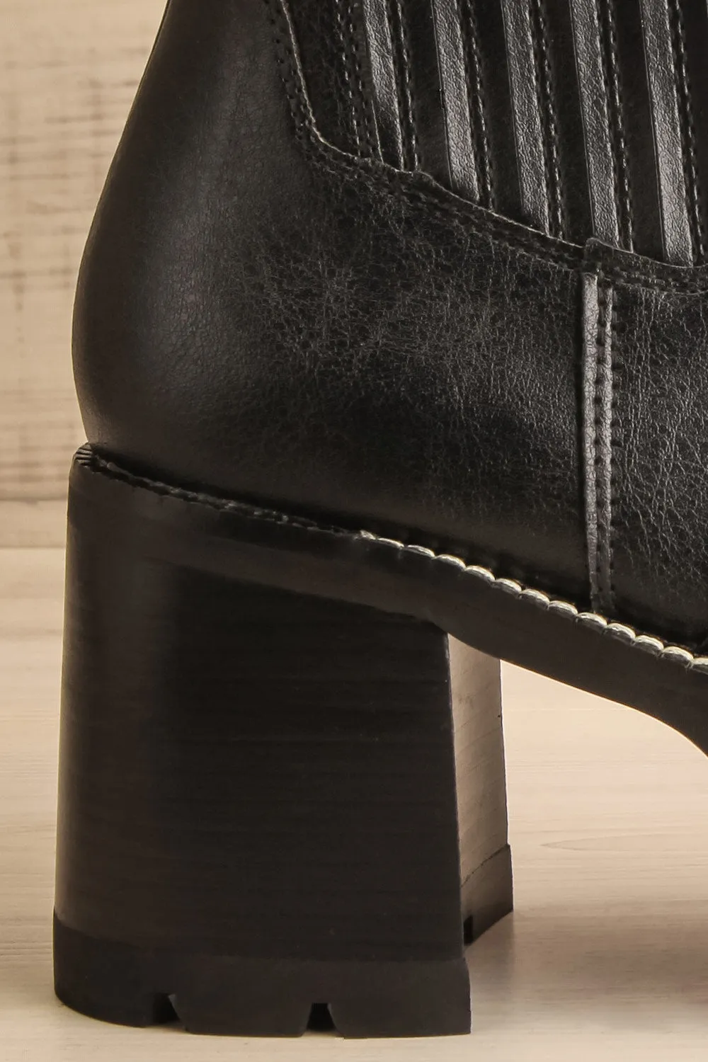 Kerch | Black Platform Heeled Ankle Boots