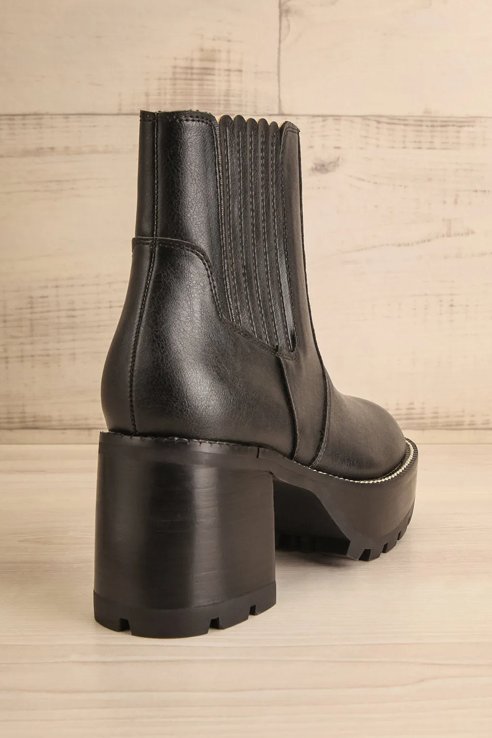 Kerch | Black Platform Heeled Ankle Boots