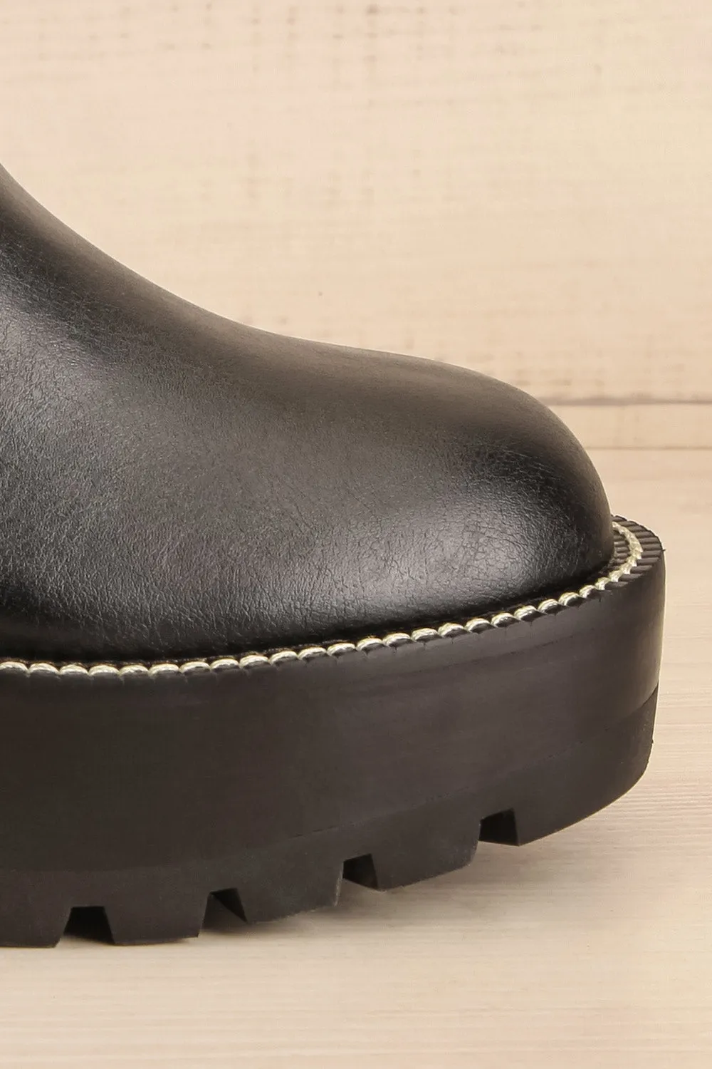 Kerch | Black Platform Heeled Ankle Boots