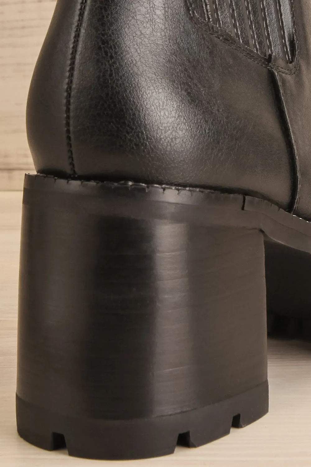 Kerch | Black Platform Heeled Ankle Boots