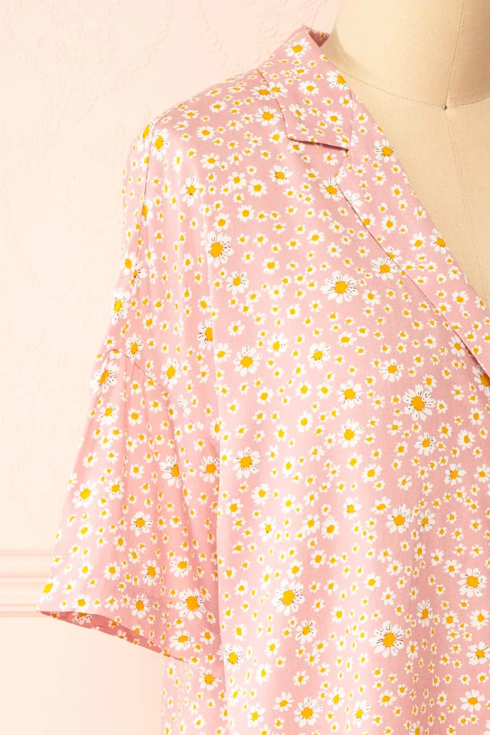 Keza | Pink Blouse w/ Floral Pattern