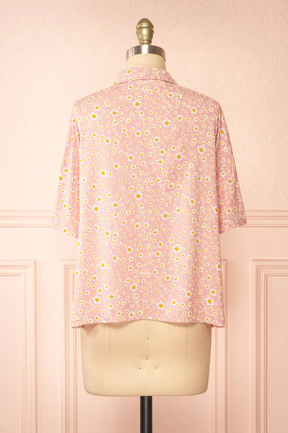 Keza | Pink Blouse w/ Floral Pattern