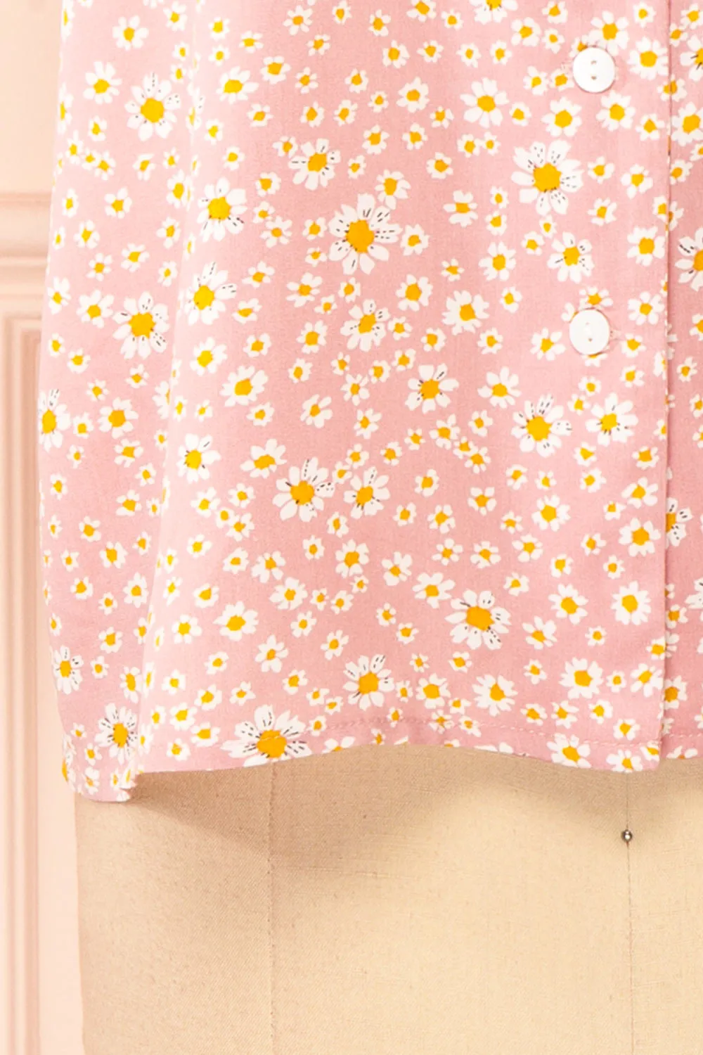 Keza | Pink Blouse w/ Floral Pattern