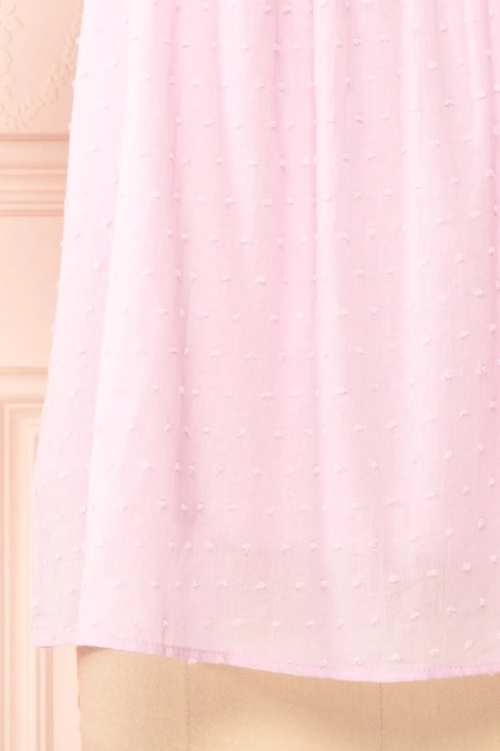 Khalesy Pink | Short Sleeve Top w/ Embroidery