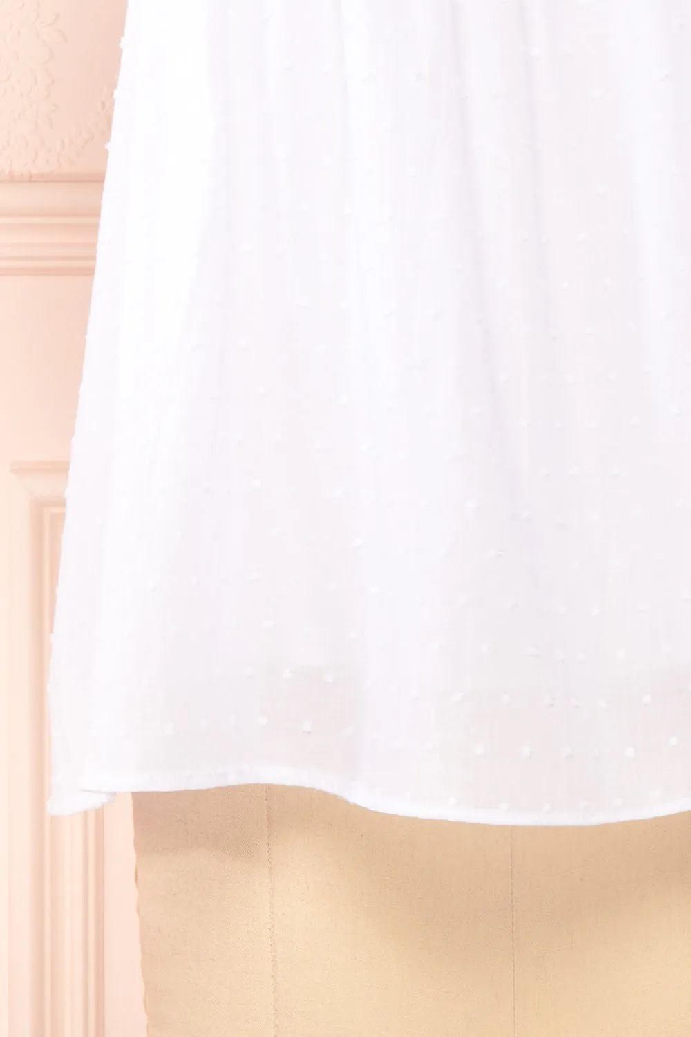Khalesy White | Short Sleeve Top w/ Embroidery
