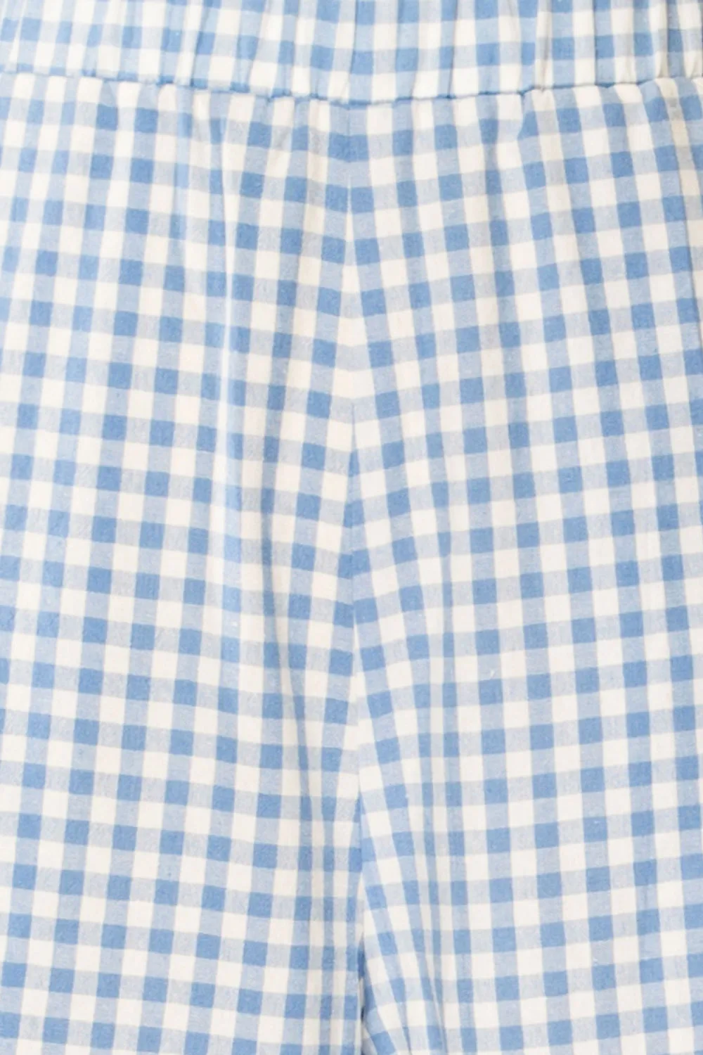Khola | Wide-Leg Blue Gingham Pants w/ Pockets