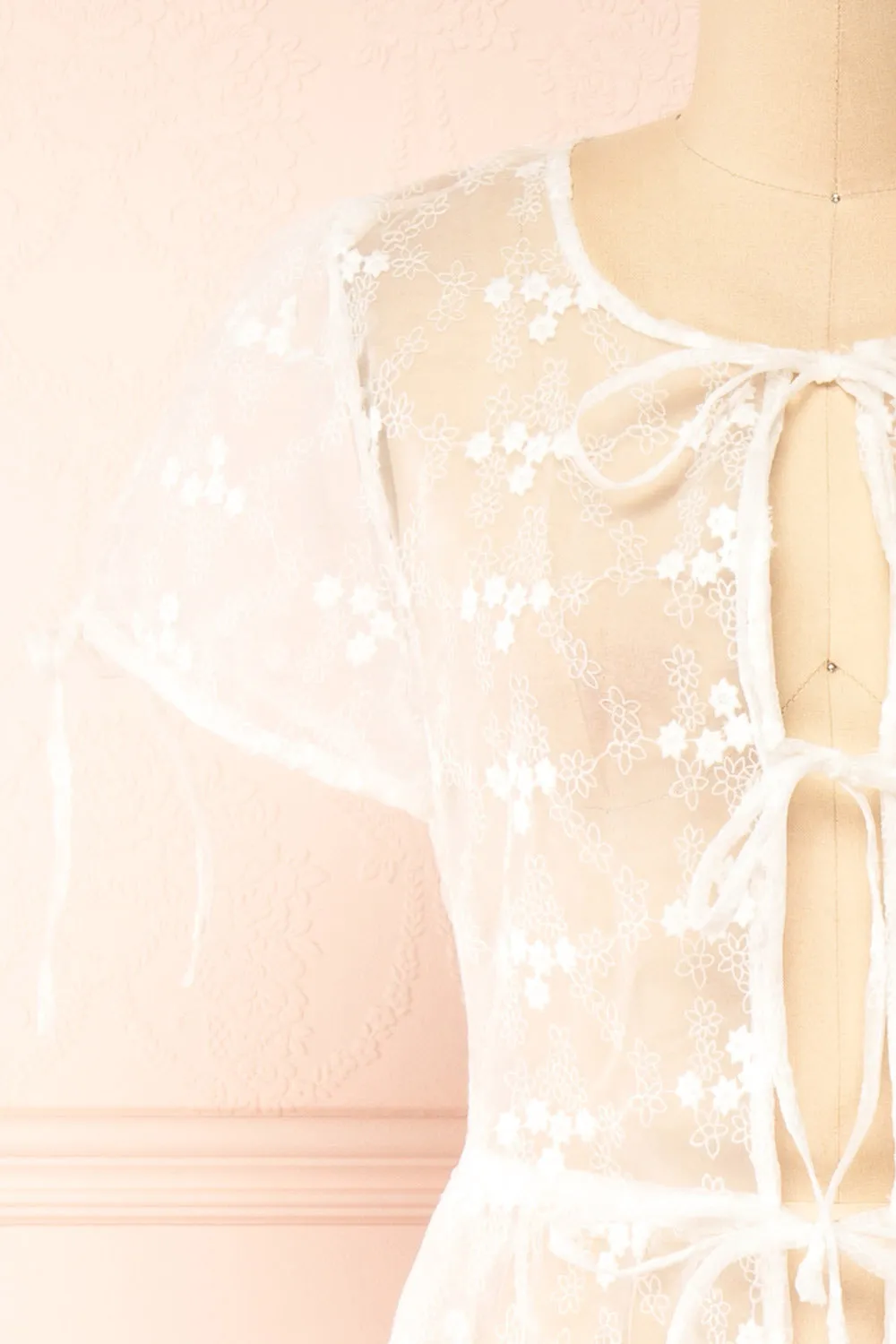 Kimyokis | White See-Through Kimono w/ Short Sleeves