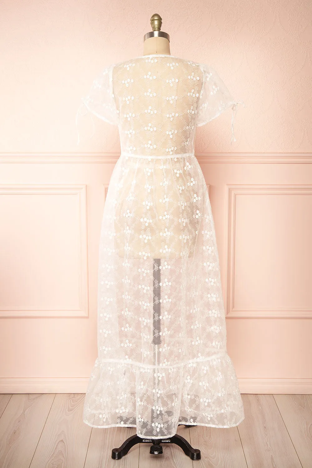 Kimyokis | White See-Through Kimono w/ Short Sleeves