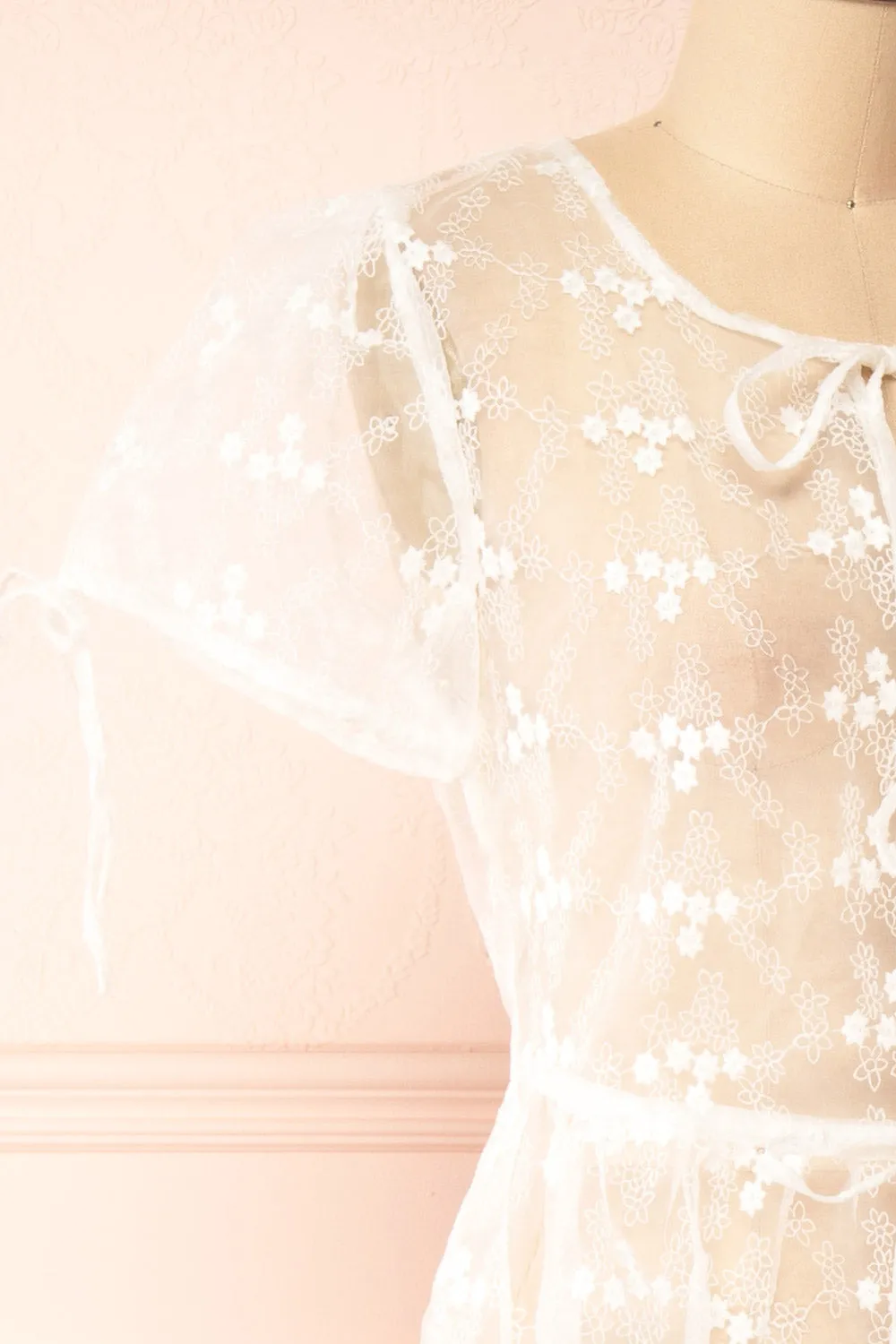 Kimyokis | White See-Through Kimono w/ Short Sleeves