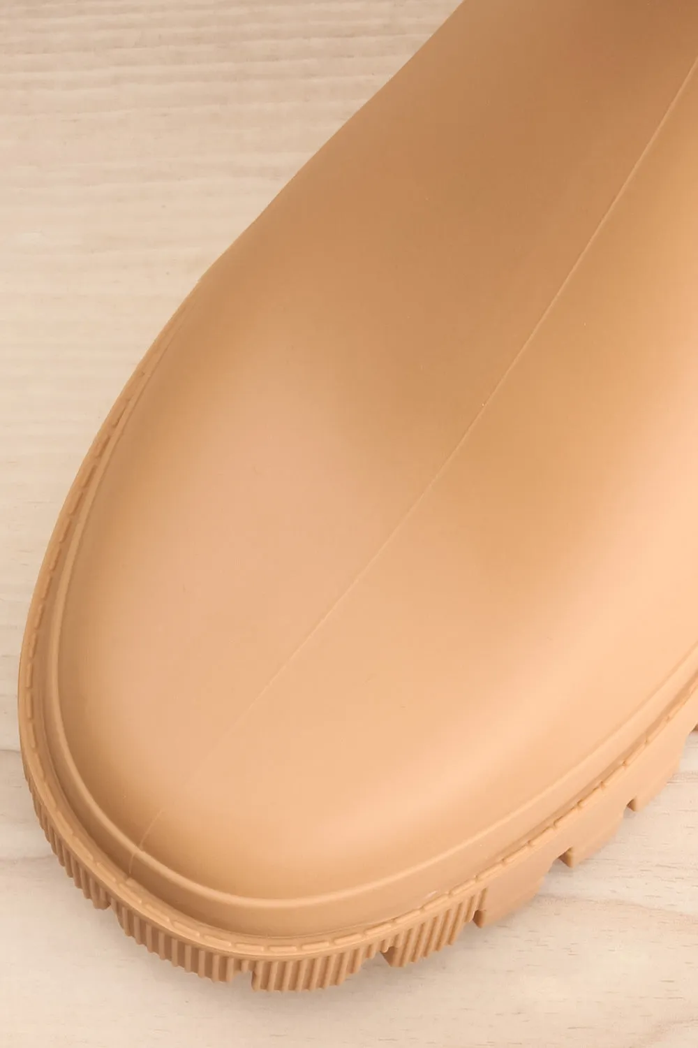 Kirby Beige | Matte Lug Sole Rain Boots
