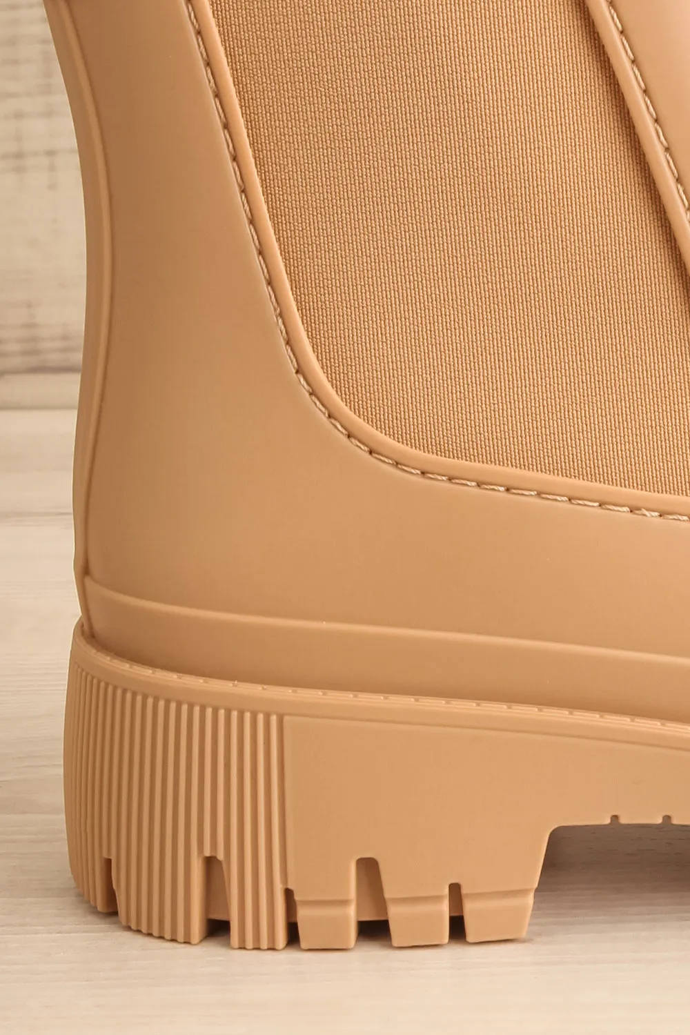 Kirby Beige | Matte Lug Sole Rain Boots