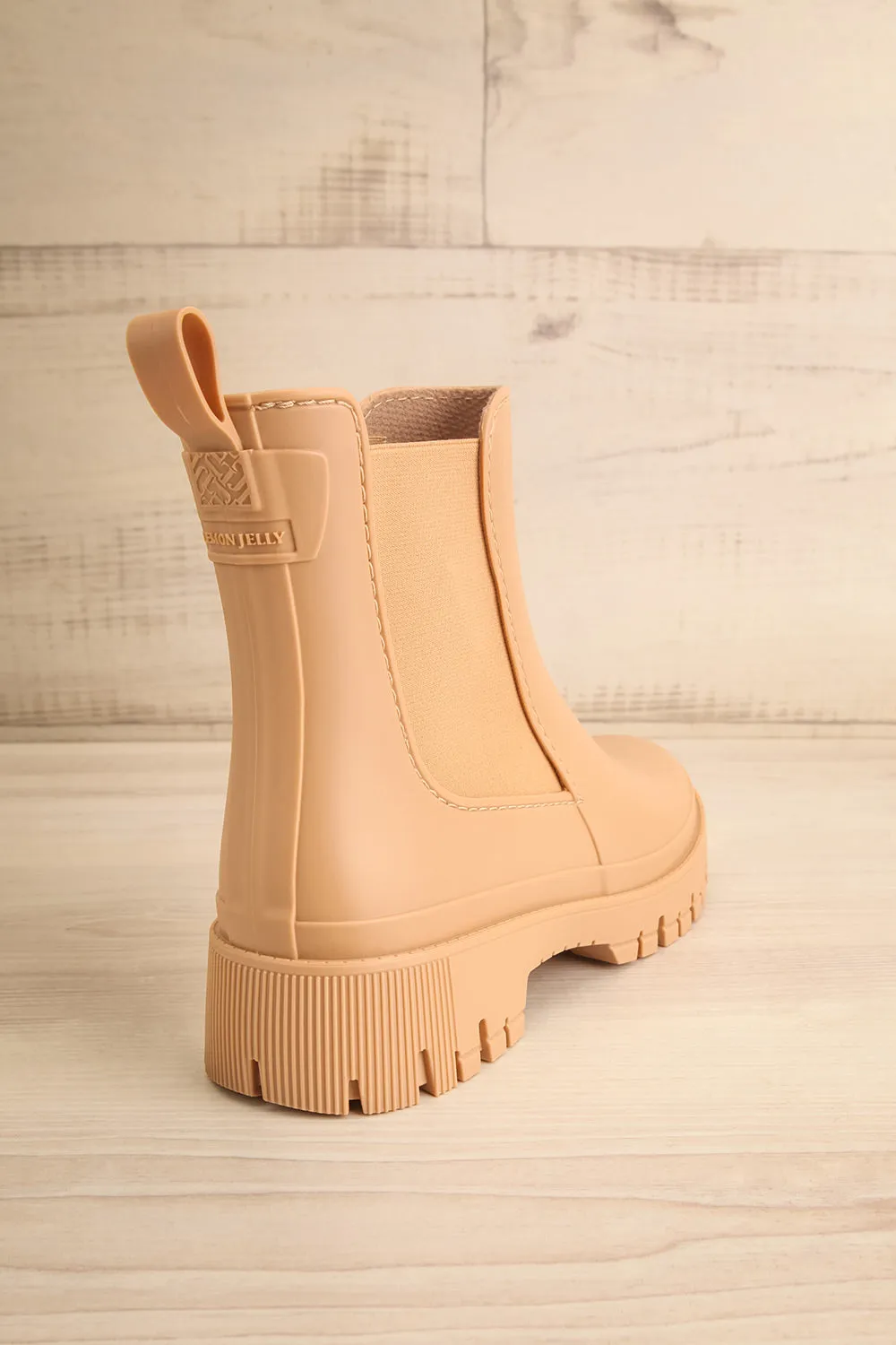 Kirby Beige | Matte Lug Sole Rain Boots
