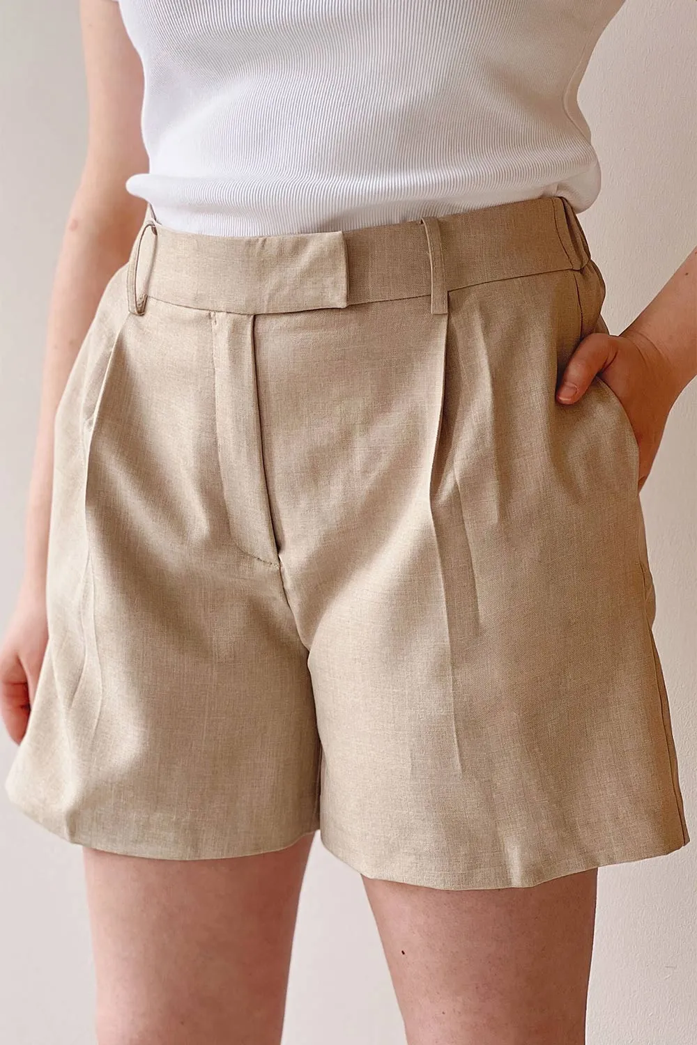 Kunga Grey | High-Waisted Shorts w/ Pockets