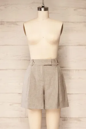 Kunga Grey | High-Waisted Shorts w/ Pockets