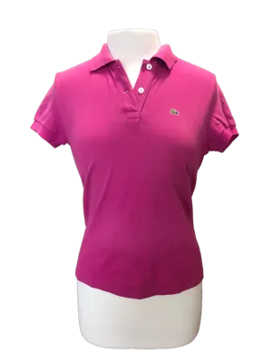 Lacoste Women's Pink 2 Button Short Sleeve Polo Size XS MSP$110