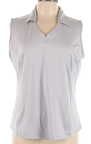 Lady Hagen Gray Heather Sleeveless Golf Polo Size L