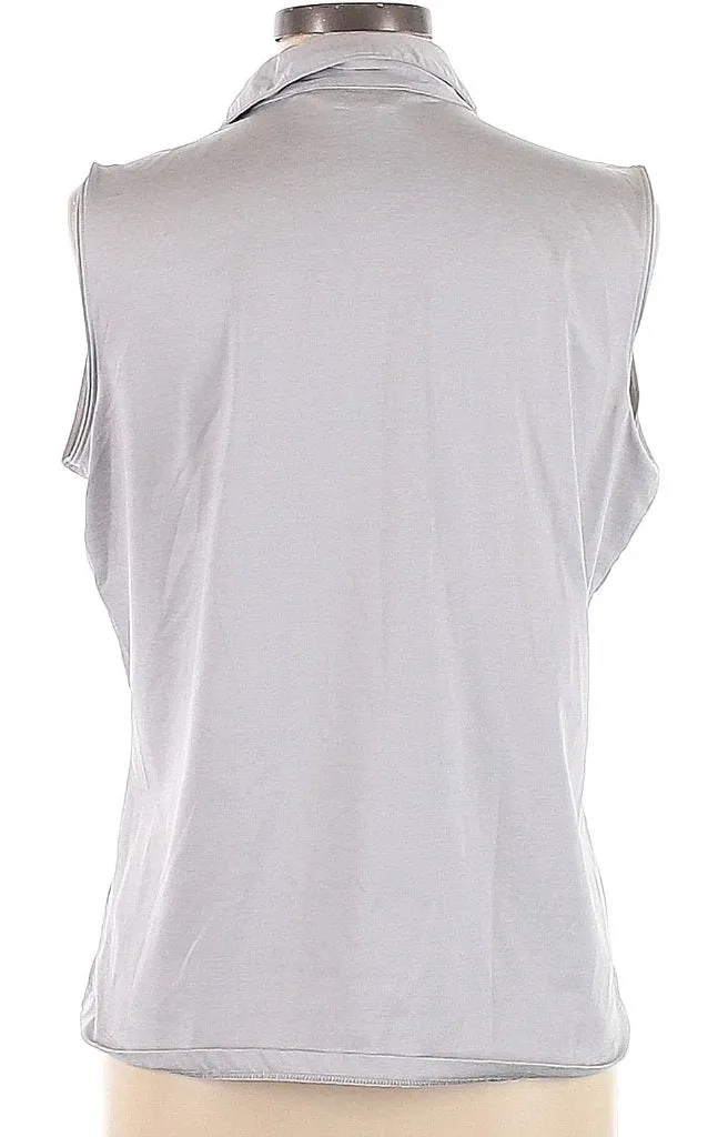 Lady Hagen Gray Heather Sleeveless Golf Polo Size L